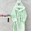 Garnero Arredamenti Accappatoio-Accappatoio con cappuccio bambino taglia 3/4 anni verde Coniglio
