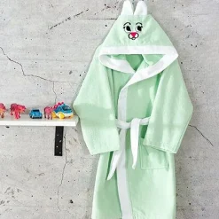 Garnero Arredamenti Accappatoio-Accappatoio con cappuccio bambino taglia 1/2 anni Coniglio Verde