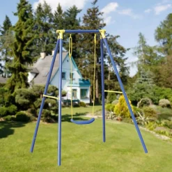 Garnero Arredamenti Giochi Da Giardino-Altalena da giardino per bambini 1 posto 137x182cm acciaio Ludo