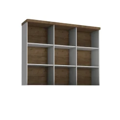 Garnero Arredamenti Mensole E Pensili-Alzata per credenza 130x111h cm 9 vani bianco frassinato rovere Provenza