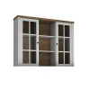 Garnero Arredamenti Mensole E Pensili|Vetrinette-Alzata per credenza 130x111h cm 9 vani con vetrina bianco frassinato rovere Provenza