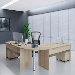 Garnero Arredamenti Scrivanie Ufficio|Scrivanie Ufficio-Angolo 99x75cm per scrivania rovere antracite lucido Time