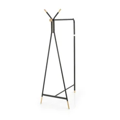 Garnero Arredamenti Appendiabiti E Attaccapanni|Appendiabiti E Attaccapanni-Appendiabiti da ingresso 91x165h cm moderno in acciaio nero rovere Shira