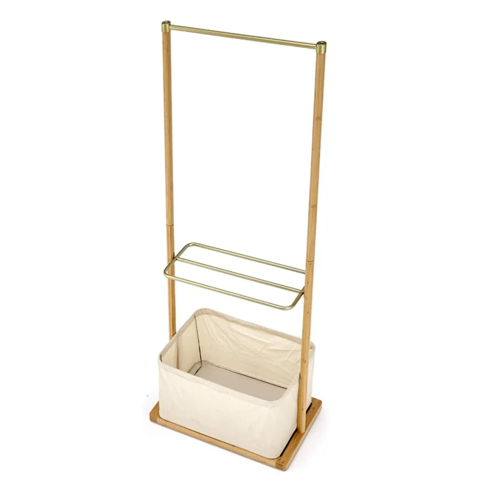 Garnero Arredamenti Appendiabiti E Attaccapanni|Appendiabiti E Attaccapanni-Appendiabiti da ingresso 60x166h cm in bambù tessuto beige oro Yasu