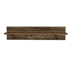 Garnero Arredamenti Appendiabiti E Attaccapanni|Appendiabiti E Attaccapanni-Appendiabiti da parete 80x18h cm con mensola Makira Noce