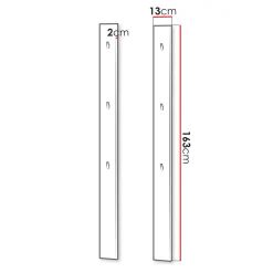 Garnero Arredamenti Appendiabiti E Attaccapanni|Appendiabiti E Attaccapanni-Appendiabiti da parete 13x163h cm Accent Grigio