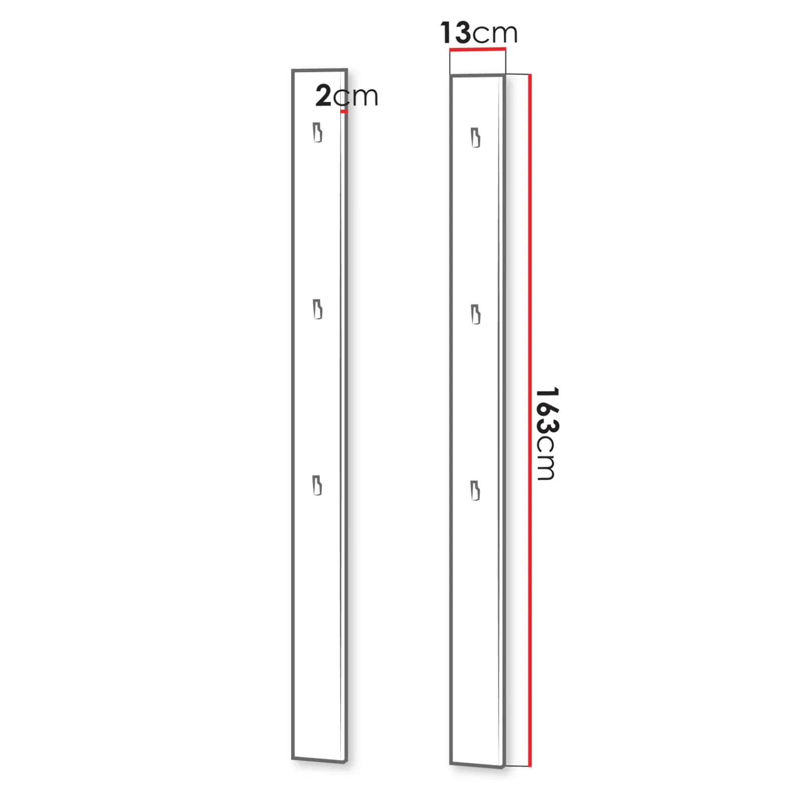 Garnero Arredamenti Appendiabiti E Attaccapanni|Appendiabiti E Attaccapanni-Appendiabiti da parete 13x163h cm Accent Grigio