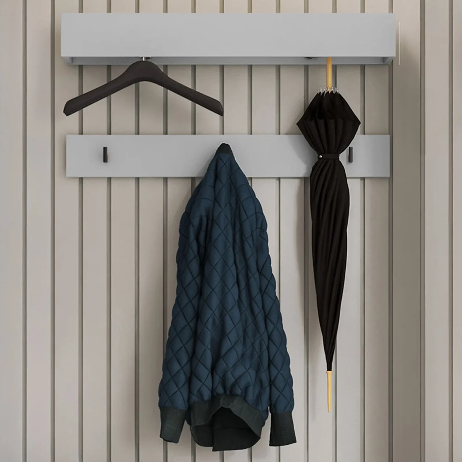 Garnero Arredamenti Appendiabiti E Attaccapanni|Appendiabiti E Attaccapanni-Appendiabiti da parete 92x12h cm Accent Grigio