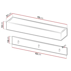 Garnero Arredamenti Appendiabiti E Attaccapanni|Appendiabiti E Attaccapanni-Appendiabiti da parete 92x12h cm Accent Grigio
