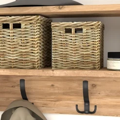 Garnero Arredamenti Appendiabiti E Attaccapanni|Appendiabiti E Attaccapanni-Appendiabiti da parete 120x37h cm con vani Fionia Rovere