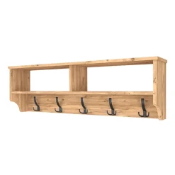 Garnero Arredamenti Appendiabiti E Attaccapanni|Appendiabiti E Attaccapanni-Appendiabiti da parete 120x37h cm con vani Fionia Rovere