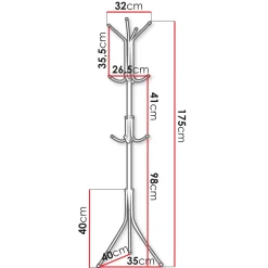 Garnero Arredamenti Appendiabiti E Attaccapanni|Appendiabiti E Attaccapanni-Appendiabiti da terra 35xh175 cm design moderno Elena Grigio