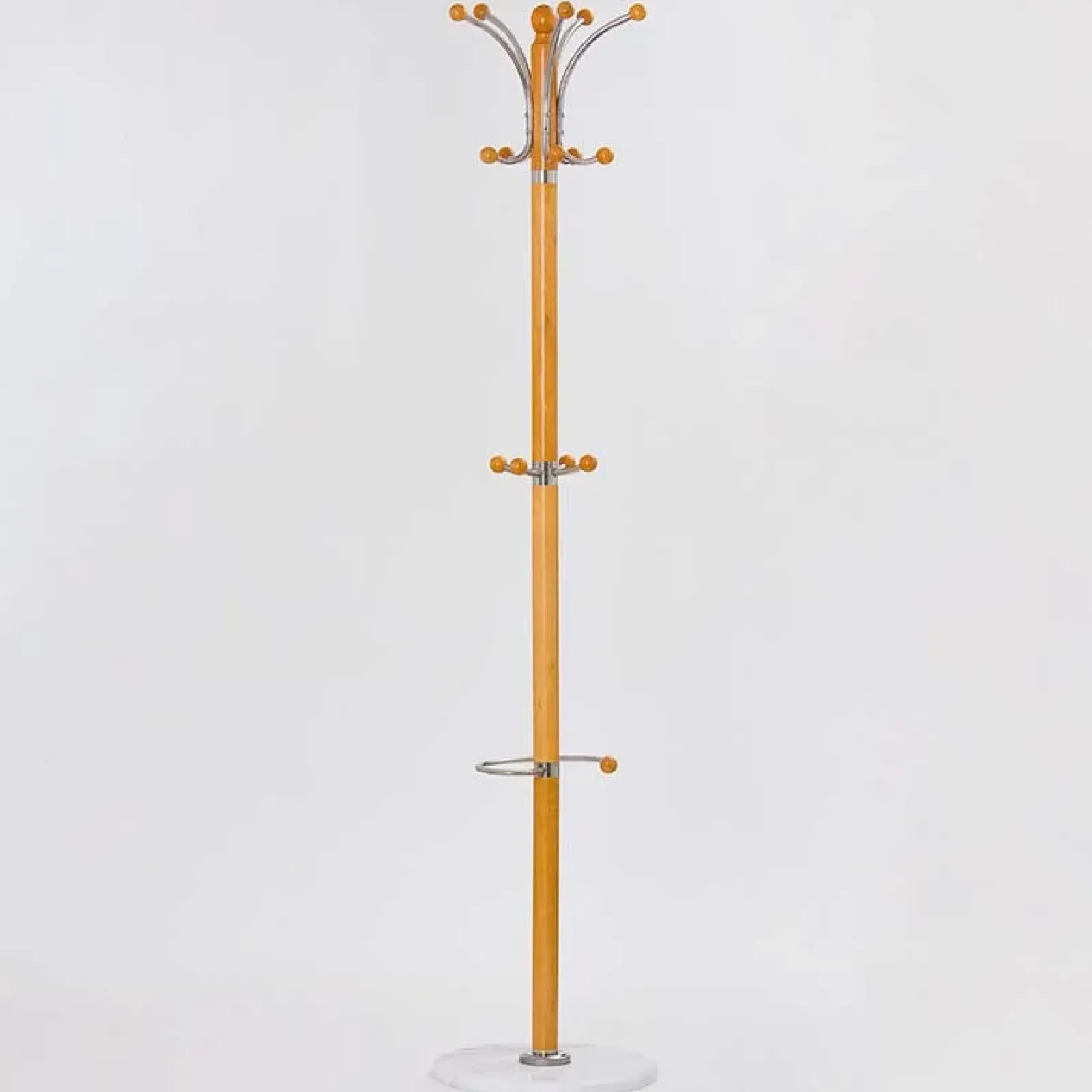 Garnero Arredamenti Appendiabiti E Attaccapanni|Appendiabiti E Attaccapanni-Appendiabiti Ø38x185h cm moderno ontano effetto marmo bianco Lulu Marmo bianco - Rovere