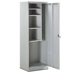 Garnero Arredamenti Armadi Da Esterno|Mobili Multiuso-Armadietto 1 anta con ripiani multiuso 62x180cm in metallo grigio Leg