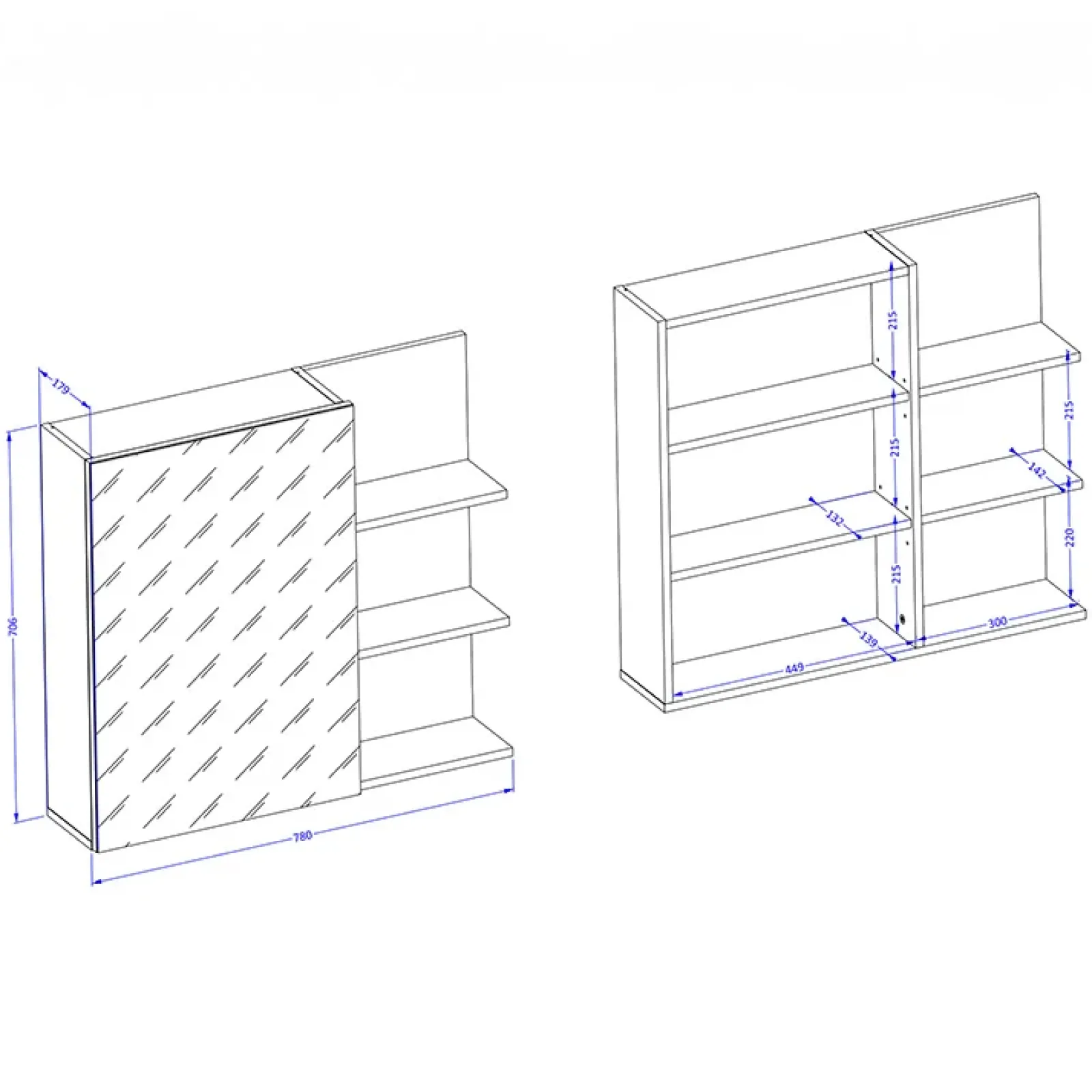 Garnero Arredamenti Specchi|Specchi-Armadietto bagno con specchio 78x71h cm 1 anta 3 mensole Linda Bianco Lucido