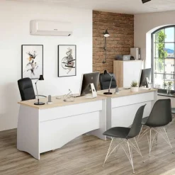 Garnero Arredamenti Armadi Ufficio-Armadietto ufficio 80x119h cm 2 ante rovere bianco opaco Work