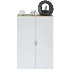 Garnero Arredamenti Armadi Ufficio-Armadietto ufficio 80x119h cm 2 ante rovere bianco opaco Work