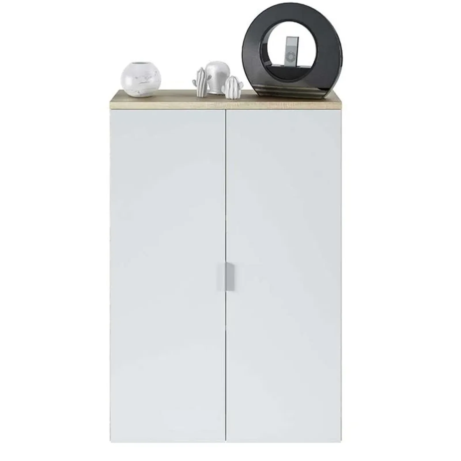 Garnero Arredamenti Armadi Ufficio-Armadietto ufficio 80x119h cm 2 ante rovere bianco opaco Work