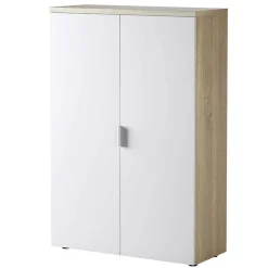 Garnero Arredamenti Armadi Ufficio-Armadietto ufficio 80x119h cm 2 ante rovere bianco opaco Work