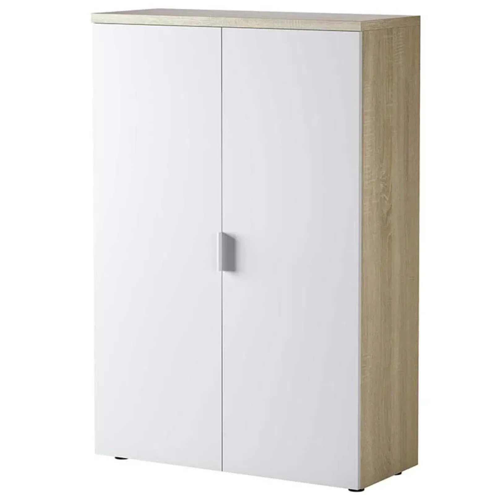Garnero Arredamenti Armadi Ufficio-Armadietto ufficio 80x119h cm 2 ante rovere bianco opaco Work