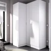 Garnero Arredamenti Armadio Ante Battenti|Guardaroba-Armadio angolare 133x184h cm con barra appendiabiti legno bianco Juan