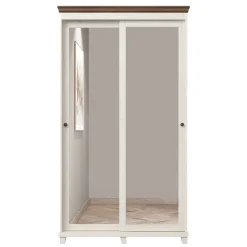 Garnero Arredamenti Armadi E Madie Ingresso|Mobili Ingresso-Armadio ingresso 120X216h cm 2 ante specchio bianco rovere Texel