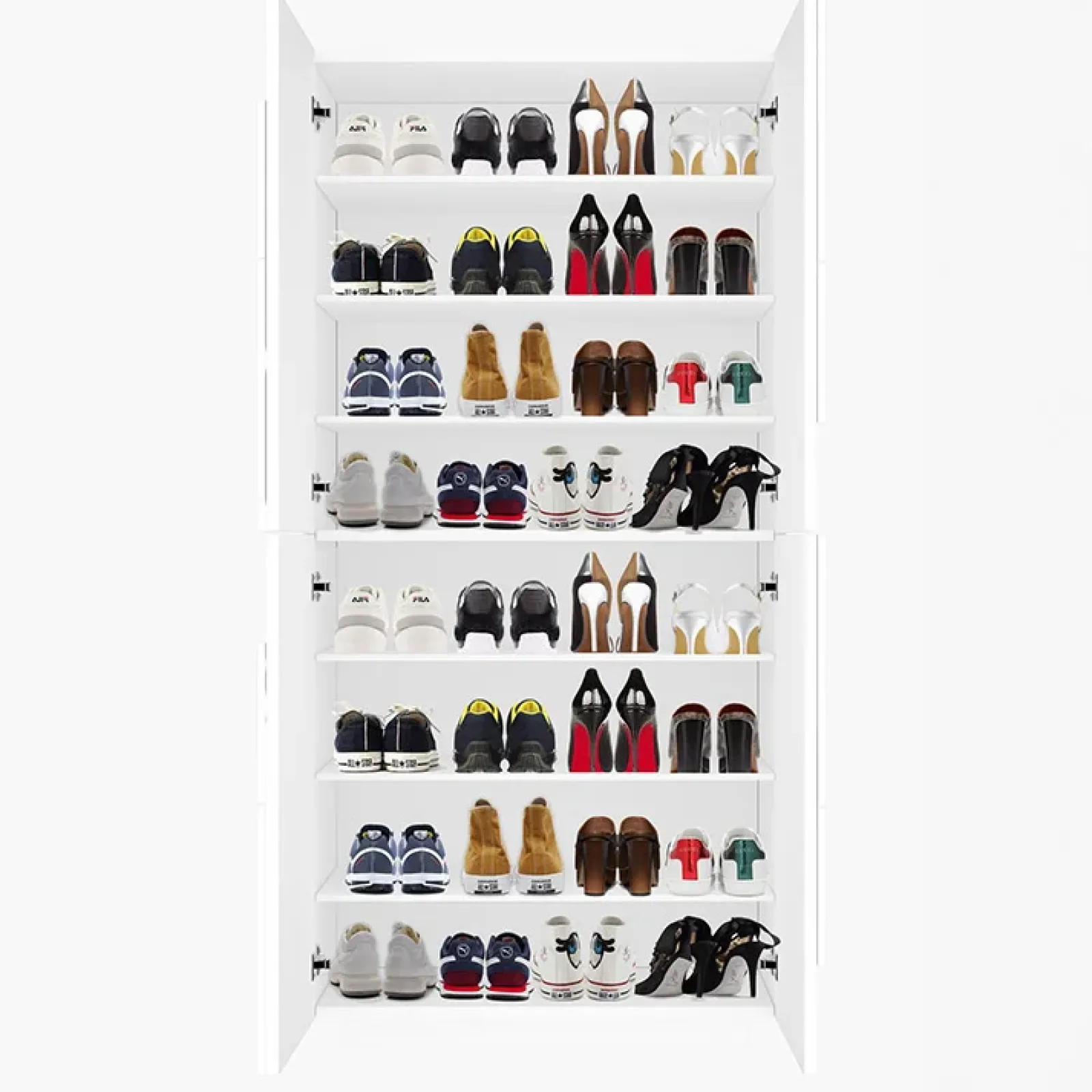 Garnero Arredamenti Scarpiere E Cassepanche|Scarpiere-Armadio scarpiera 80x168h cm 4 ante Zenzero Bianco Lucido