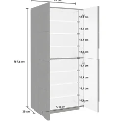 Garnero Arredamenti Scarpiere E Cassepanche|Scarpiere-Armadio scarpiera 80x168h cm 4 ante Zenzero Bianco Lucido