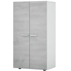 Garnero Arredamenti Scarpiere E Cassepanche|Scarpiere-Armadio scarpiera 55x108h cm 2 ante battente bianco opaco cemento Tom