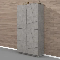 Garnero Arredamenti Scarpiere E Cassepanche|Scarpiere-Armadio scarpiera 80x168h cm 4 ante grigio Zenzero Cemento