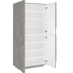 Garnero Arredamenti Scarpiere E Cassepanche|Scarpiere-Armadio scarpiera 80x168h cm 4 ante grigio Zenzero Cemento