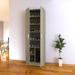 Garnero Arredamenti Scarpiere E Cassepanche|Scarpiere-Armadio scarpiera 59x181h cm  2 ante moderna da ingresso rovere chiaro Max