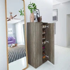 Garnero Arredamenti Scarpiere E Cassepanche|Scarpiere-Armadio scarpiera 55x119h cm 2 ante rovere moro Vertigo