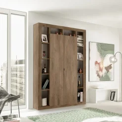 Garnero Arredamenti Armadi Soggiorno|Guardaroba-Armadio soggiorno 134x217h cm 2 ante moderna rovere scuro Trilogy Noce