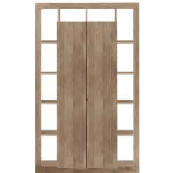 Garnero Arredamenti Armadi Soggiorno|Guardaroba-Armadio soggiorno 134x217h cm 2 ante moderna rovere scuro Trilogy Noce