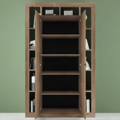 Garnero Arredamenti Armadi Soggiorno|Guardaroba-Armadio soggiorno 134x217h cm 2 ante moderna rovere scuro Trilogy Noce