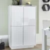 Garnero Arredamenti Armadi Soggiorno|Guardaroba-Armadio soggiorno 92x145h cm 4 ante soggiorno bianco lucido Spirit