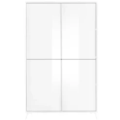 Garnero Arredamenti Armadi Soggiorno|Credenza Alta-Armadio soggiorno 104x174h cm 4 ante moderno Tosca Bianco Lucido