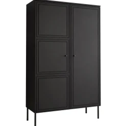 Garnero Arredamenti Armadi Soggiorno|Credenze Moderne-Armadio soggiorno 100x166h cm 2 ante Stark Nero Opaco