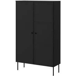 Garnero Arredamenti Armadi Soggiorno|Credenze Moderne-Armadio soggiorno 100x166h cm 2 ante Stark Nero Opaco