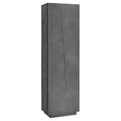 Garnero Arredamenti Armadi Soggiorno|Guardaroba-Armadio soggiorno 60x200h cm moderno 2 ante Candia Gihome® Ossido