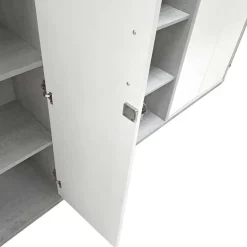 Garnero Arredamenti Armadi Ufficio-Armadio ufficio 79x188h cm 2 ante bianco frassinato cemento Woody Bianco Frassinato - Cemento