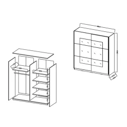 Garnero Arredamenti Armadio Ante A Specchio|Armadio Ante Scorrevoli-Armadio 180x210cm 2 ante scorrevoli rovere sanremo bianco Logan Gihome®