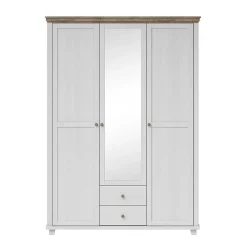 Garnero Arredamenti Armadio Ante A Specchio|Armadio Ante Battenti-Armadio 154x216h cm 3 ante 2 cassetti con specchio quercia Texel Bianco Frassinato