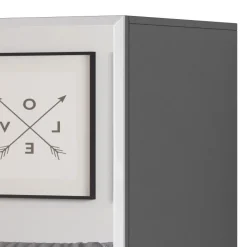 Garnero Arredamenti Armadio Ante A Specchio|Armadio Ante Battenti-Armadio 86x185h cm 2 ante 1 cassetto con specchio grigio Selva