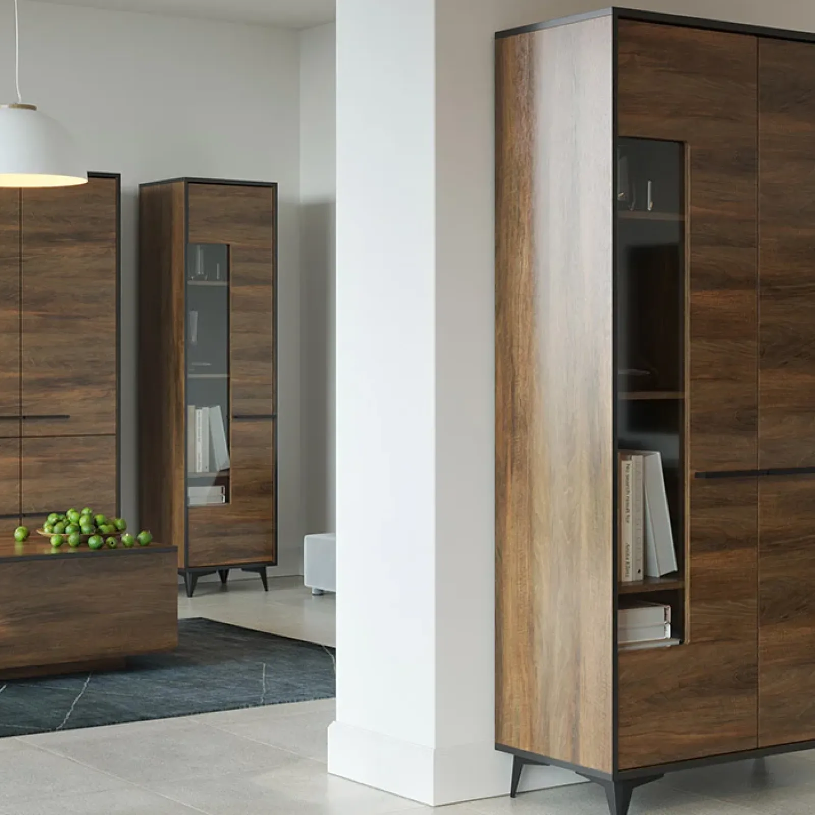 Garnero Arredamenti Armadio Ante Battenti|Guardaroba-Armadio 91x185h cm 4 ante 5 ripiani noce Line