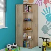 Garnero Arredamenti Armadio Cameretta-Armadio 83x190h cm 2 ante ad angolo con ripiani rovere sonoma Kent Gihome®
