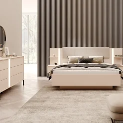 Garnero Arredamenti Armadio Ante A Specchio|Armadio Ante Battenti-Armadio 224x210h cm 4 ante battenti con specchio moderno beige Jolly