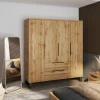 Garnero Arredamenti Armadio Ante Battenti|Guardaroba-Armadio 190x210h cm 4 ante battenti 2 cassetti rovere Petra