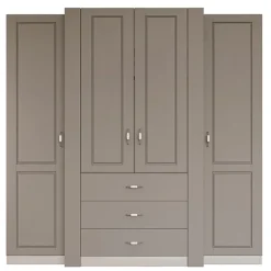 Garnero Arredamenti Armadio Ante Battenti|Guardaroba-Armadio 210x205h cm 4 ante battenti 3 cassetti beige cashmere Emporio